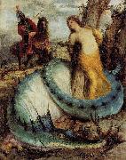 Arnold Bocklin Angelika, von einem Drachen bewacht oder Angelica und Ruggiero oil painting on canvas